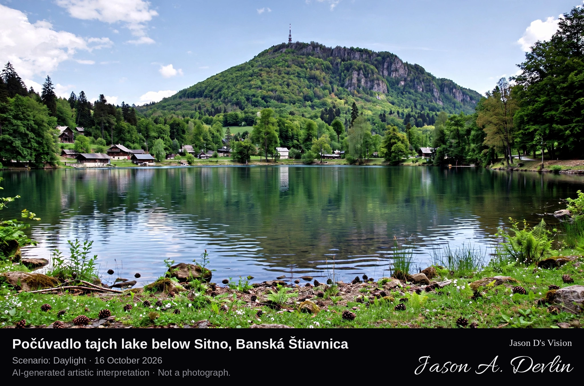 Počúvadlo tajch lake below Sitno, Banská Štiavnica