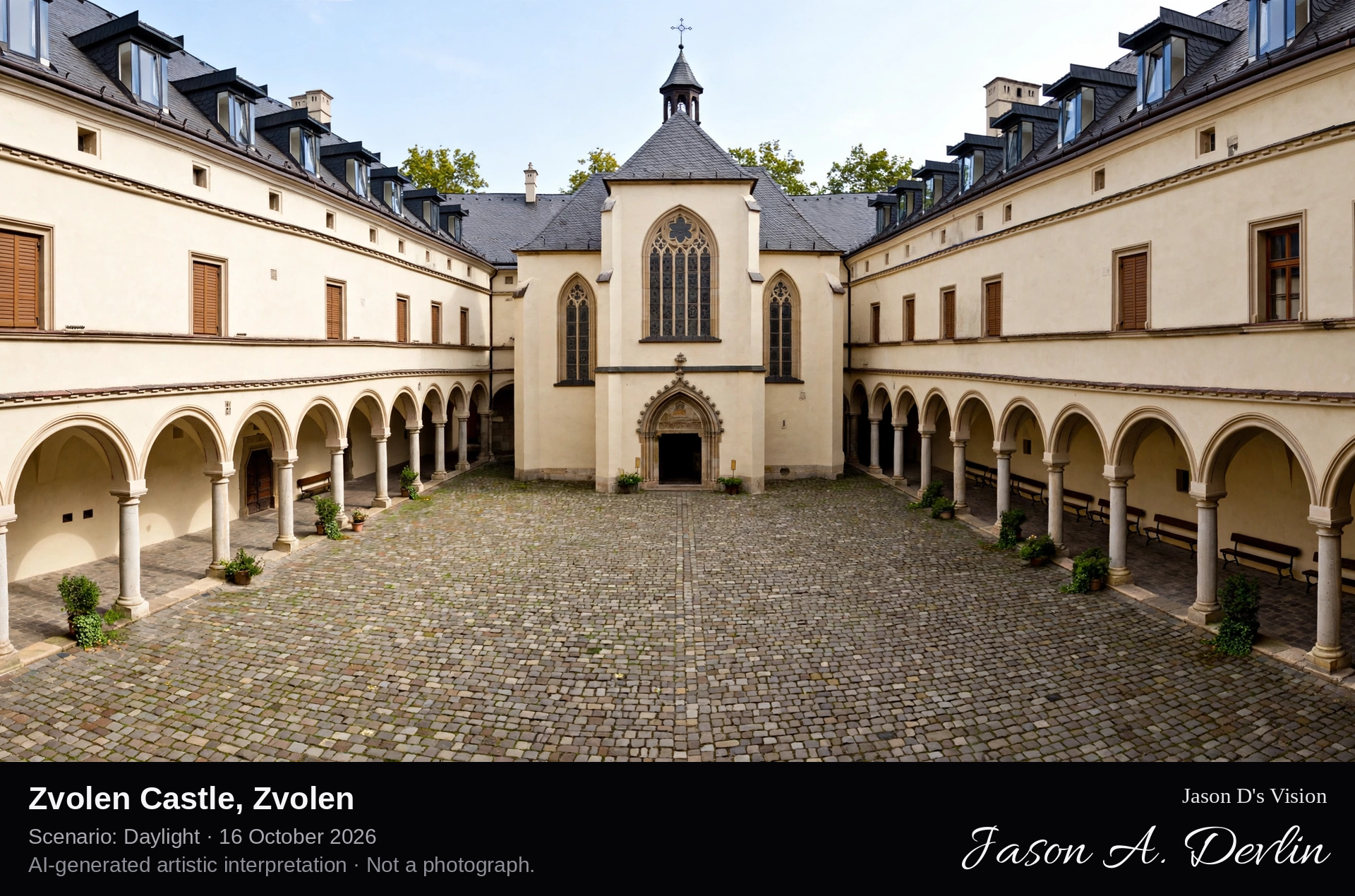 AI-generated artistic interpretation of Zvolen Castle, Zvolen, Slovakia.