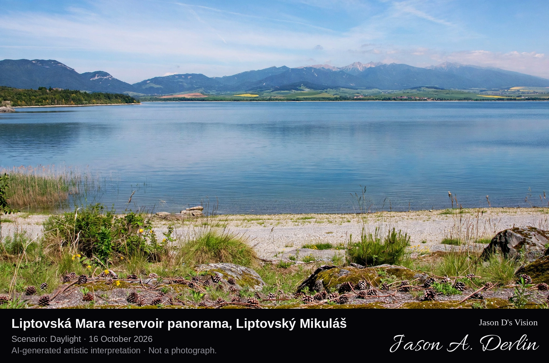 Liptovská Mara reservoir panorama, Liptovský Mikuláš