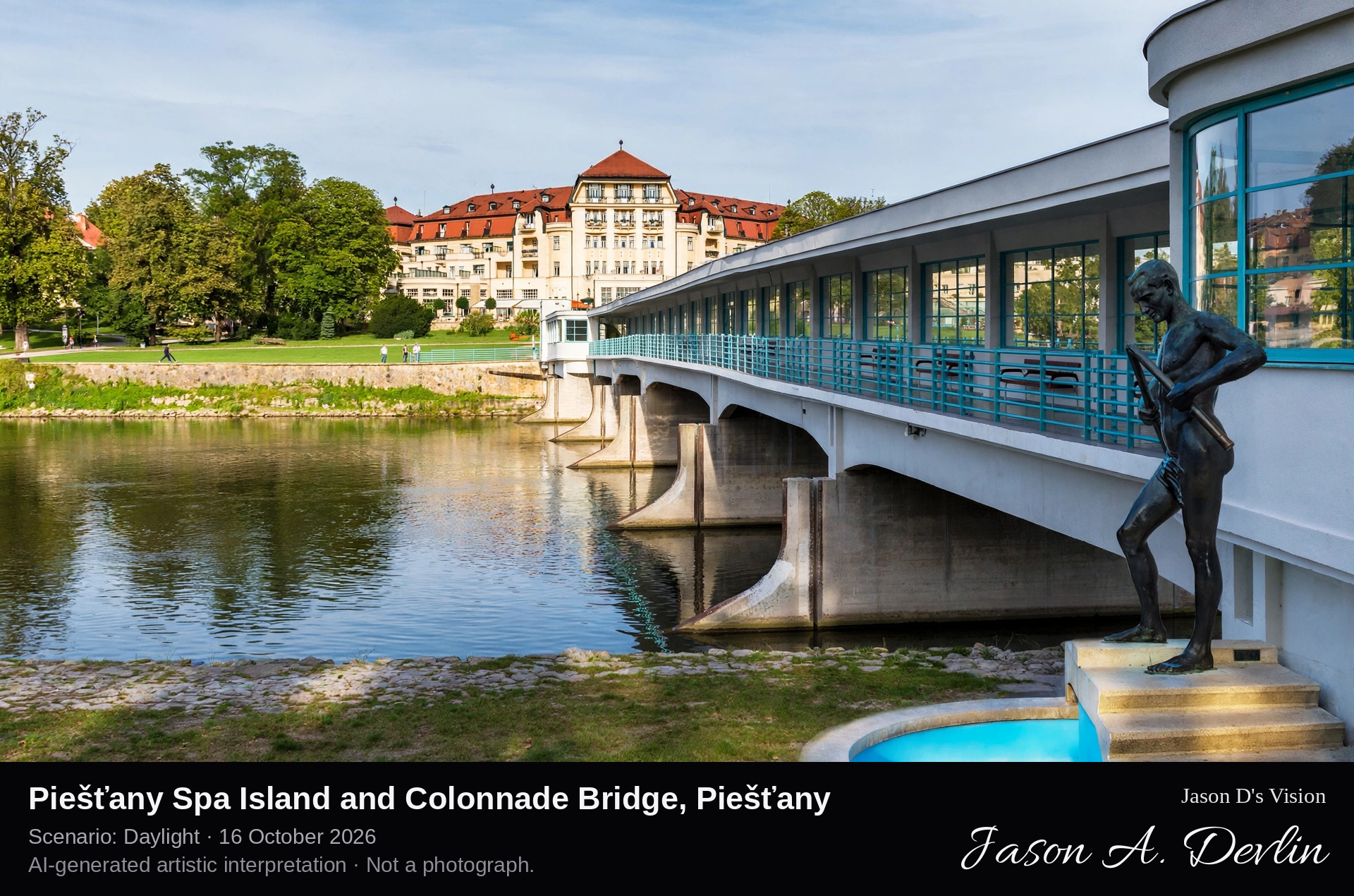 Piešťany Spa Island and Colonnade Bridge, Piešťany