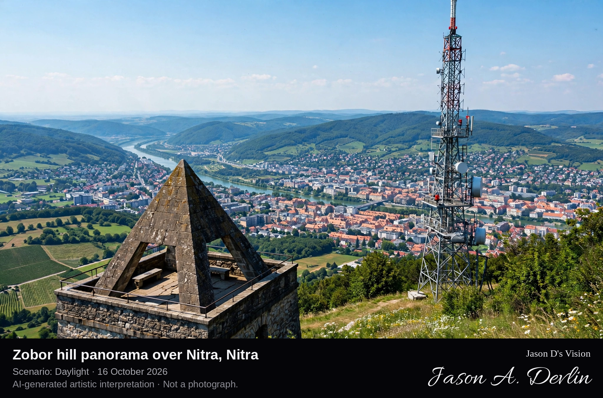 Zobor hill panorama over Nitra, Nitra